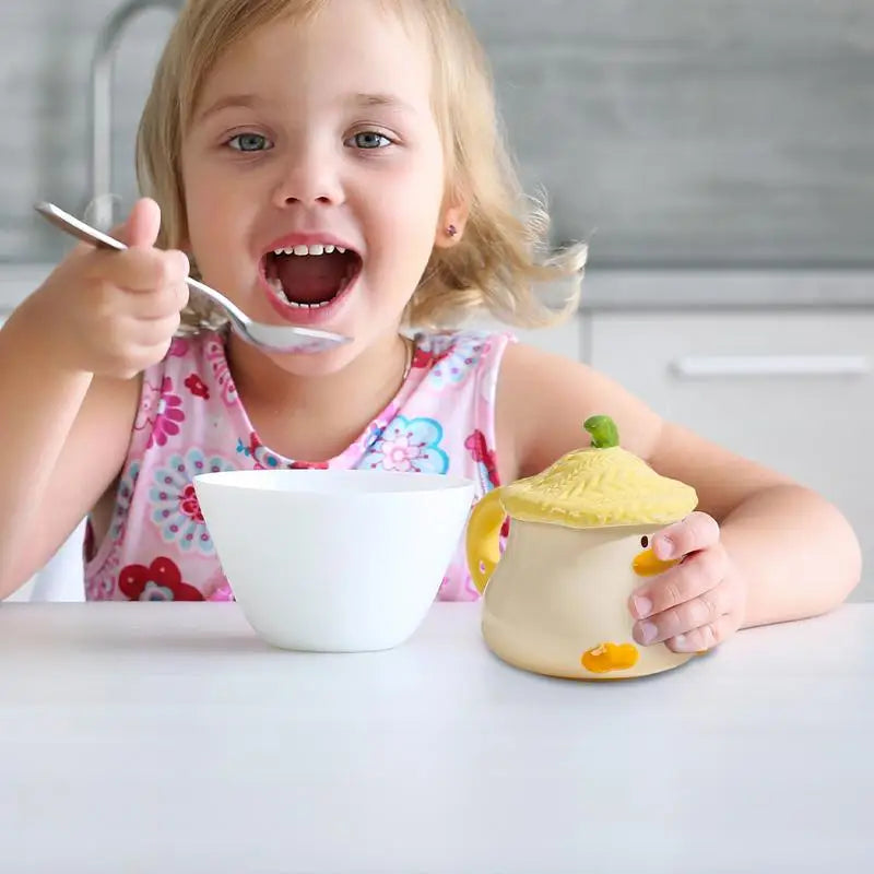 Cute Duck Mug Ceramic Duck Mug With Hat Lid 400ml Cartoon Ceramic Drinkware Tableware With Handle