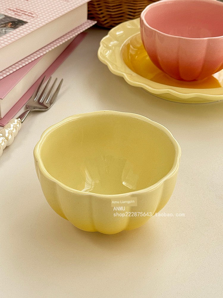 Gradient Lace Underglaze Porcelain Tableware Dish and Bowl Dish