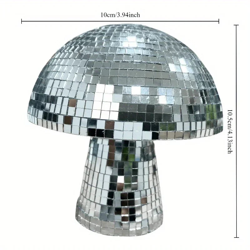 Mushroom Disco Ball Mirror Reflective Mushroom Ornament Decoration
