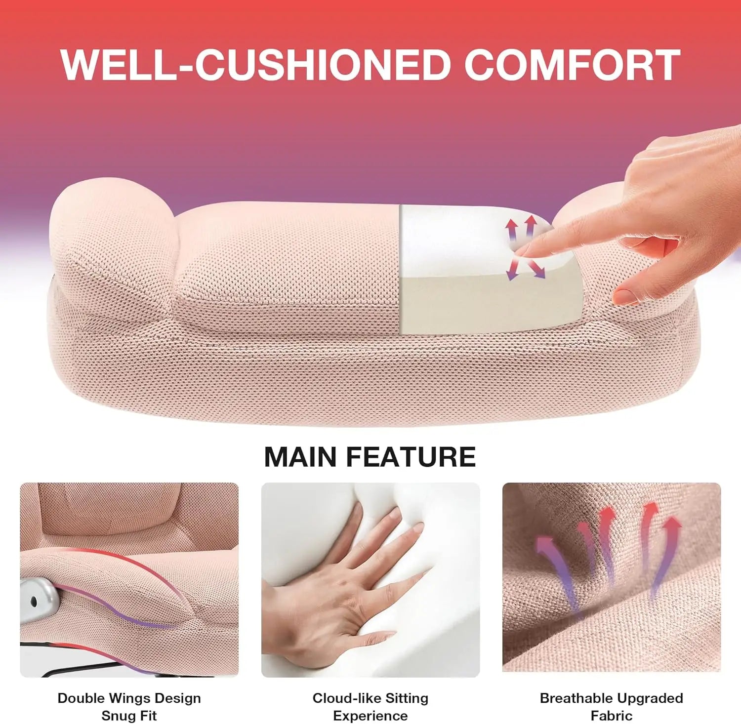 Executive Big and Tall Fabric Office Chair Duty Executive Desk Chair with Extra Wide Seat, High Back Ergonomic Leather Computer Chair