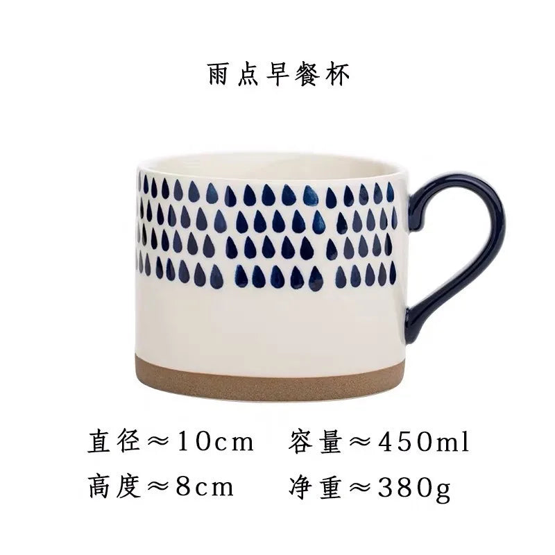 Japanese Coarse Color Ceramic Water Cup Hand Painted Teacup Coffee Underglaze Mug