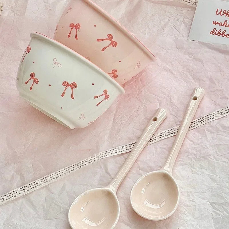 Coquette Bow Bowls and Plate