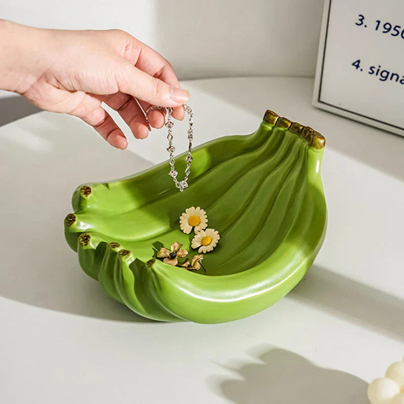 Ceramic Banana Shaped Fruit Bowl Table Plates Kitchen Dishes Tableware Luxury Serving Decoration