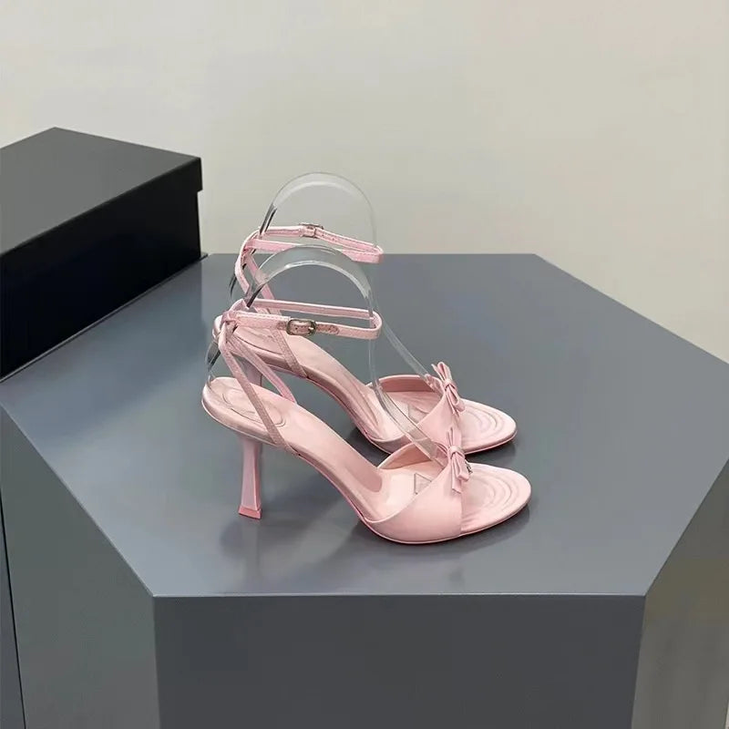 Women's Buckle Simple Peep Toe High Heels Sandals