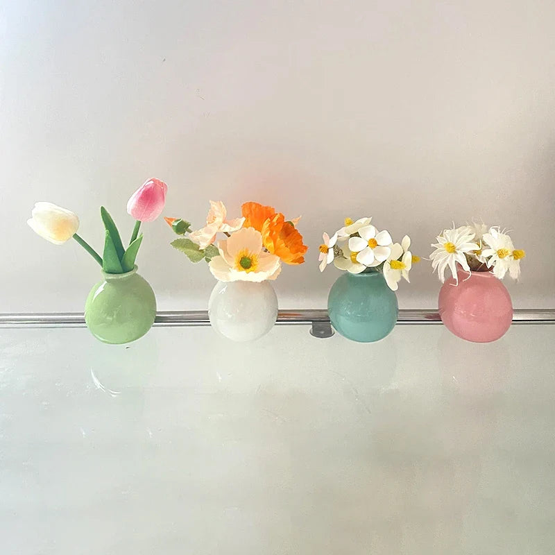 Mini Aesthetic Flower Vases Ceramics Vase Flower Arrangement - Flower Bottle Desktop Ceramic Plant Pot Home Decor