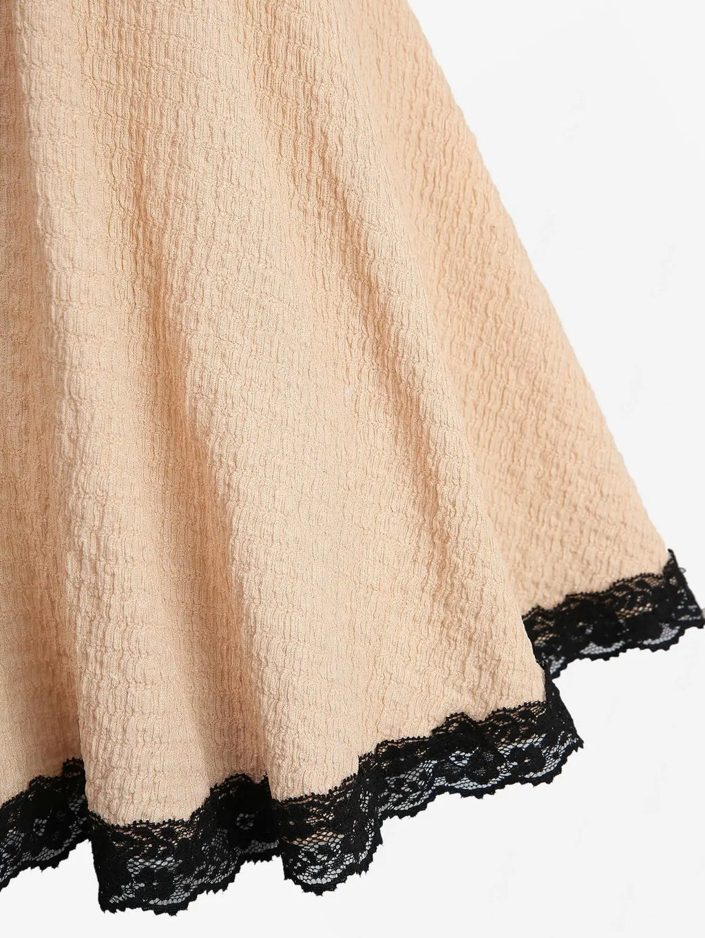 Rosegal Plus Size Women Bowknot Lace Trim Lace-up Two Tone Textured Tank champagne Top  New Women Spring, Summer Casual Vest