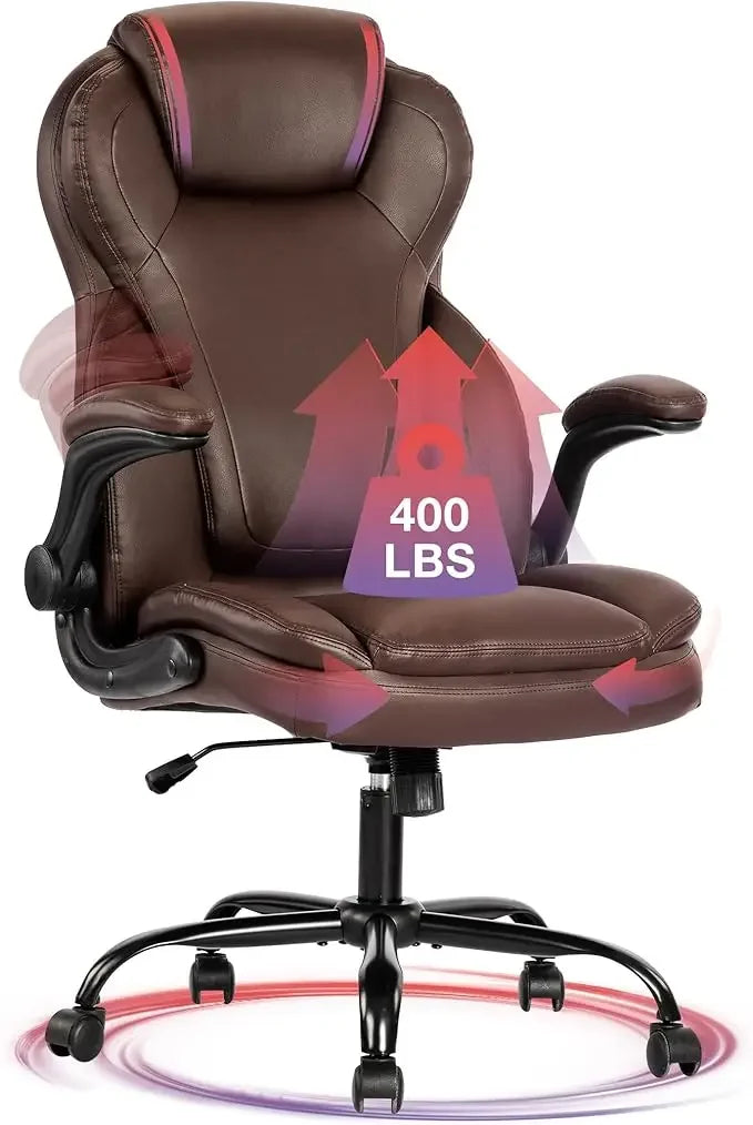 Executive Big and Tall Fabric Office Chair Duty Executive Desk Chair with Extra Wide Seat, High Back Ergonomic Leather Computer Chair