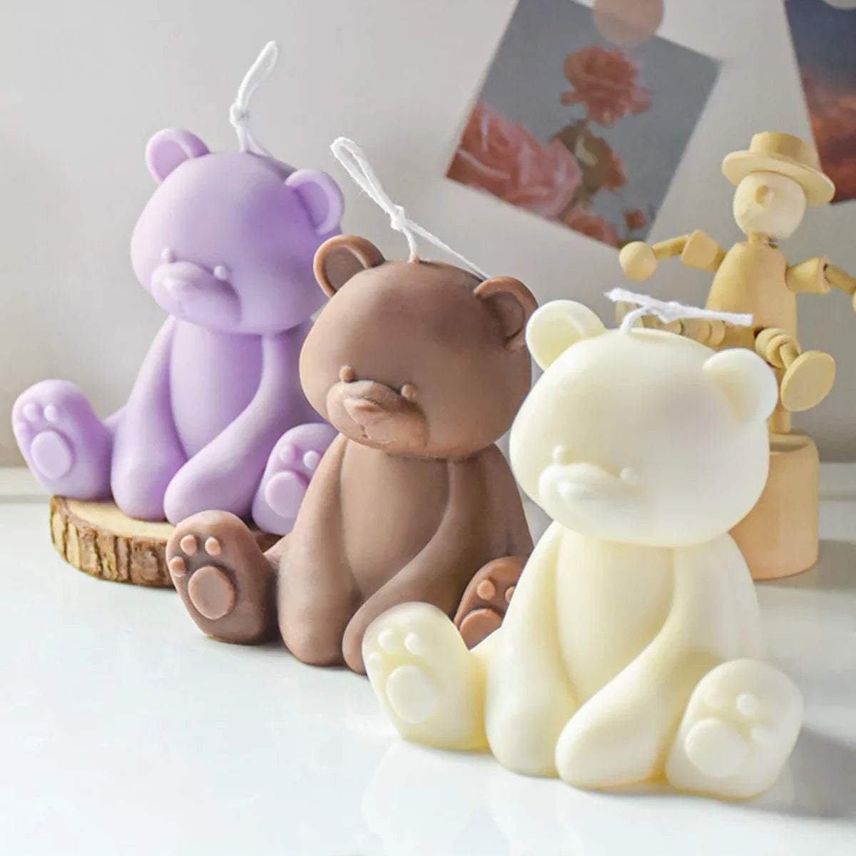 Sitting 3D Bear Scented Candle Handmade Cute Soy Wax Animal Aroma Candle Home Decor