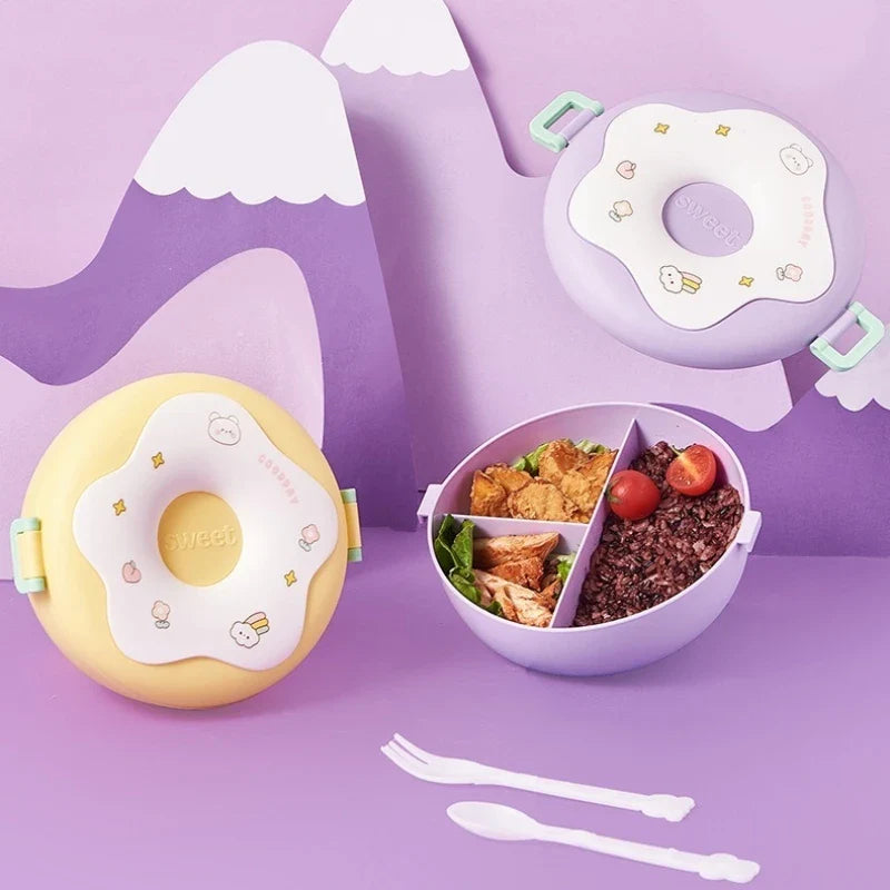 Bento Lunch Box for Kids Kawaii Cartoon Students Sandwich Snack Food Box Fruit Container Portable Picnic Fresh Box