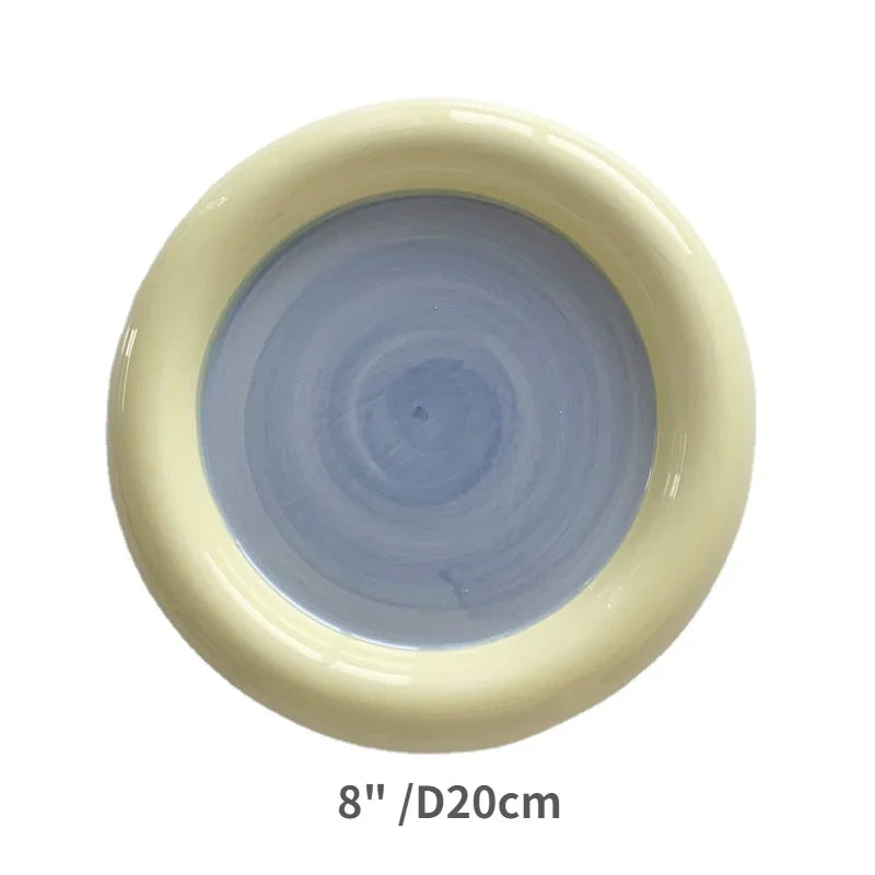 Chubby Breakfast Plate Cute Dish Plates Ceramic