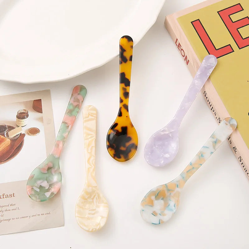 Natural Acrylic Spoons Crafted Kitchen Tableware