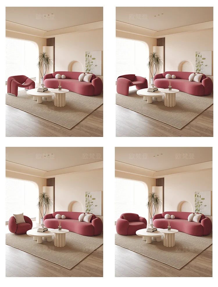 European Italiano Velvet Living Room Sofa Pink Floor Light Luxury 3 Seat Couch Christmas Organizer Sofa Inflavel Home Decoration