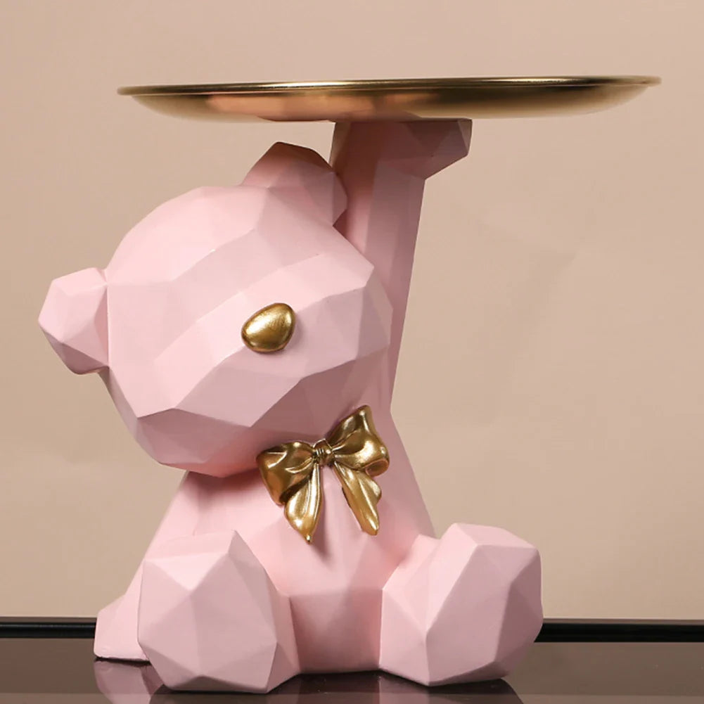 Geometric Bear Key Holder Figurine Entrance