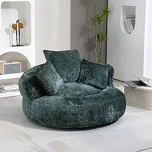 Fluffy Bean Bag Chair Lazy Sofa Durable Comfort Lounger High Back Bean Bag Chair Couch for Adults and Kids, Indoor & Outdoor Accent Arm