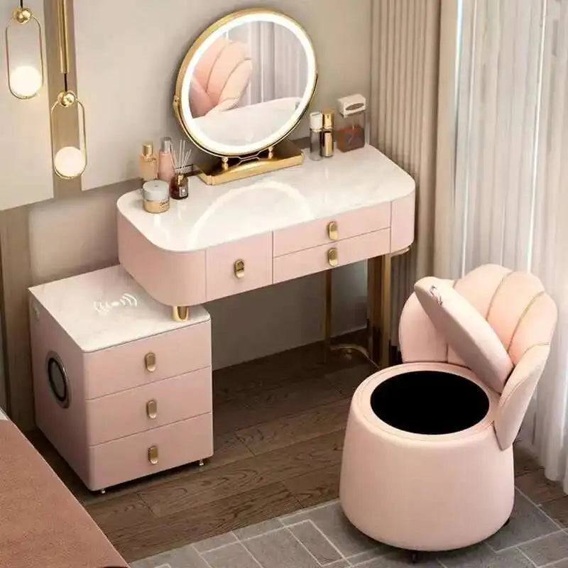 Luxury Shelf Cosmetics Makeup Dressing Table Bedroom Storage Drawers Vanity Table Modern