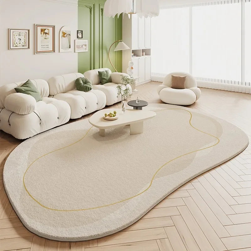Imitation Cashmere Style Carpet Living Room Shaped Bedroom Irregular Bedside Rug