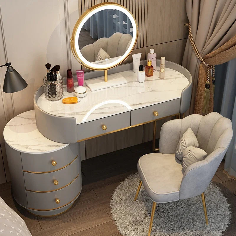 Vanity Table Women Luxury European Big Stool Study Dressing Table Organizer Home Furniture