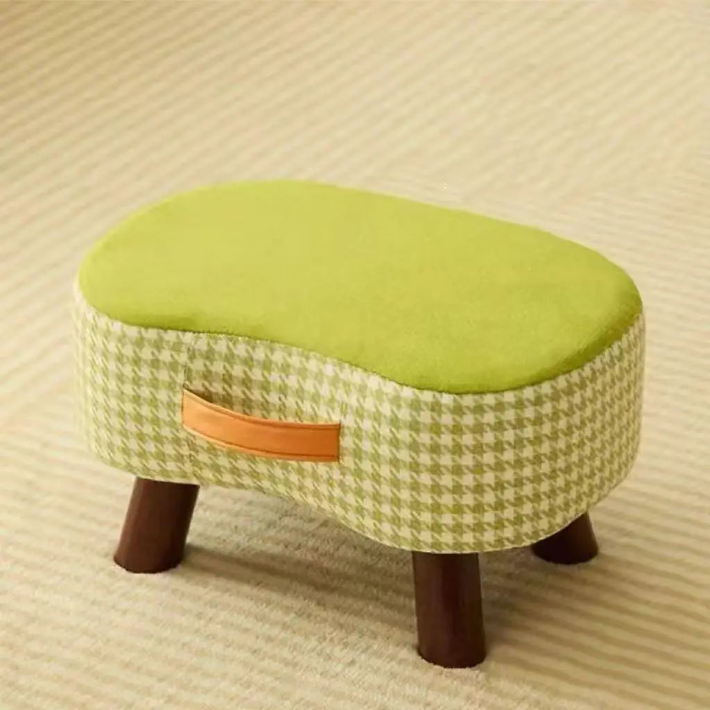 Curved Footstool with Handle Convenient To MoveSofa Small Stool