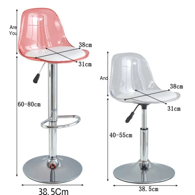 Home Dining Chair Front Desk Footstool Adjustable Lift Backrest Chair with High Stool