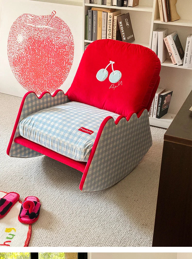 Modern Living Room Chairs Fabric Garden Relax Rocking Chair Lounge Bedroom Comfy Home Furniture