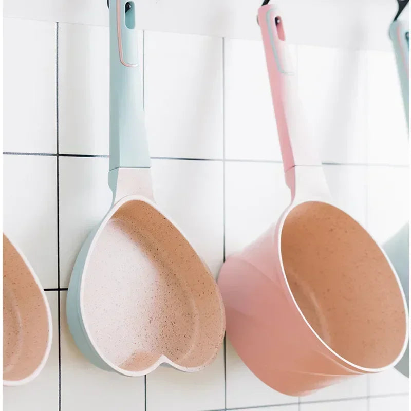 Mini Side Non-stick Cookware, Pink Love Egg Frying Pan for Kitchen, Mini Cooking Pot for Home Use, Cute and Efficient