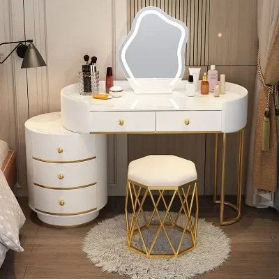 Vanity Table Women Luxury European Big Stool Study Dressing Table Organizer Home Furniture