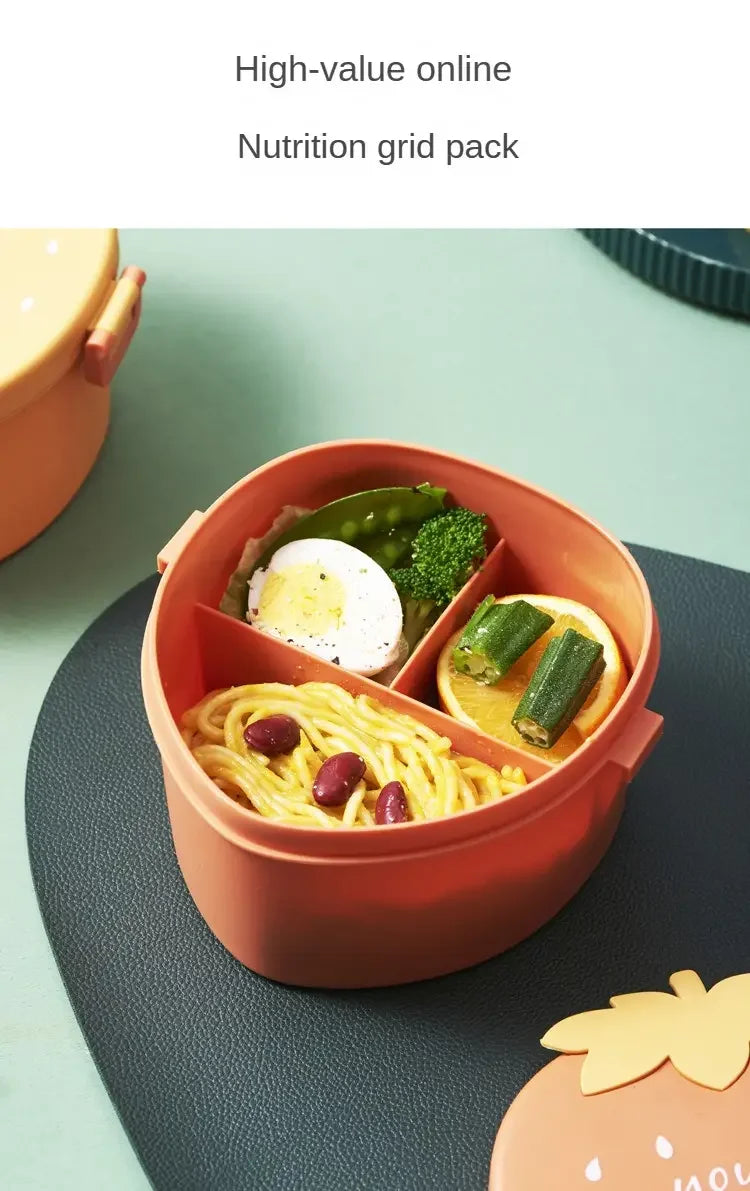 Strawberry Shape Lunch Box, 2 Layer Food Fruit Storage Bento Boxs