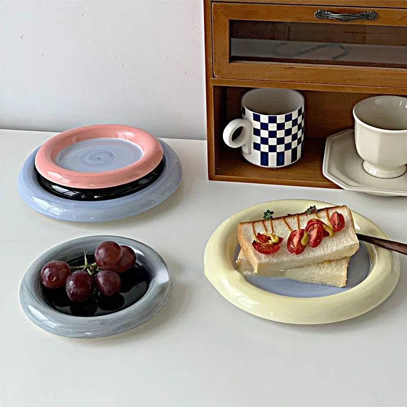 Chubby Breakfast Plate Cute Dish Plates Ceramic
