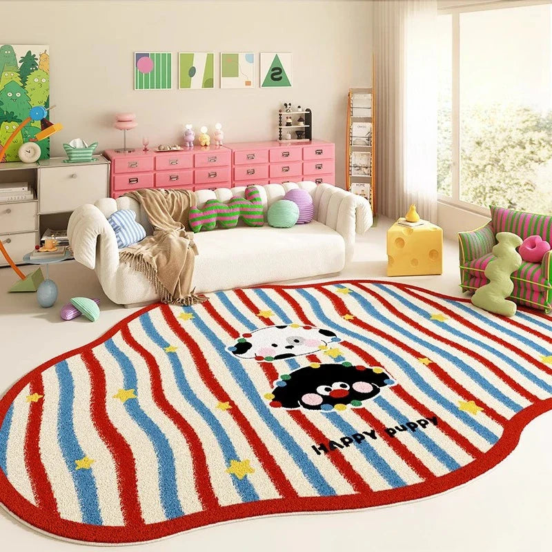 Cream Style Rugs Decoration Anti-slip Carpet Fluffy Soft Floor Mat Thick Plush Cloakroom Rug