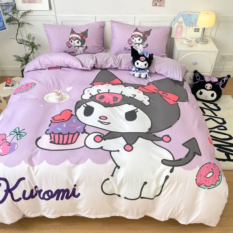 Hello Kitty Cartoon 4-piece set Bedding Set Pink Cats Kawaii Duvet Cover