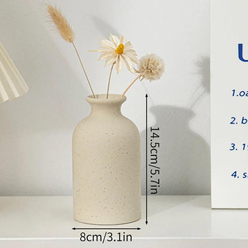 Ceramic Vase White Flower Pot Nordic Decorative Vase Dry Flower Vases for Home