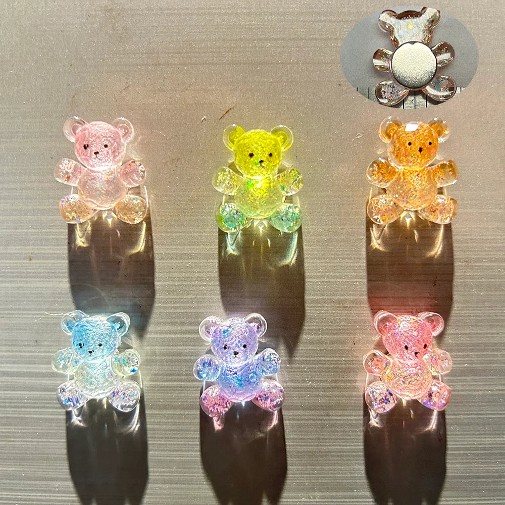 Magnet Transparent Bow Tie Bear Decor Whiteboard Photo Message Board Home 6PCS