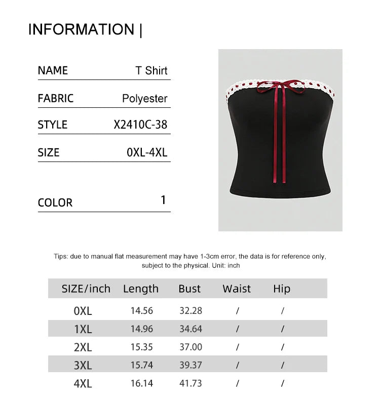 Plus size Women's Elegant tie with Bow Tie Tops Y2K Suit Breastplain Solid Colour Slim Sexy Polyester T-Shirt