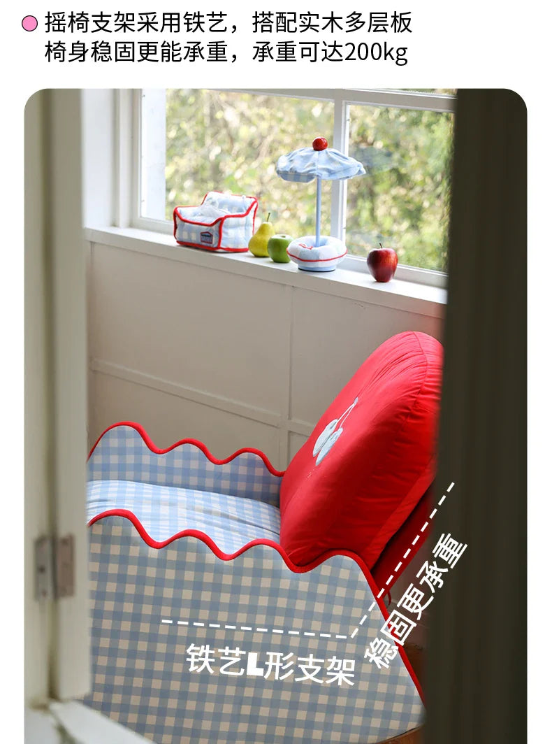 Modern Living Room Chairs Fabric Garden Relax Rocking Chair Lounge Bedroom Comfy Home Furniture