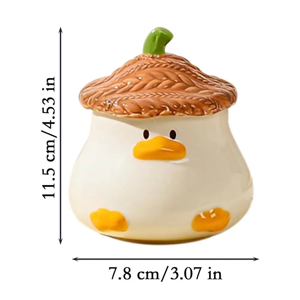 Cute Duck Mug Ceramic Duck Mug With Hat Lid 400ml Cartoon Ceramic Drinkware Tableware With Handle