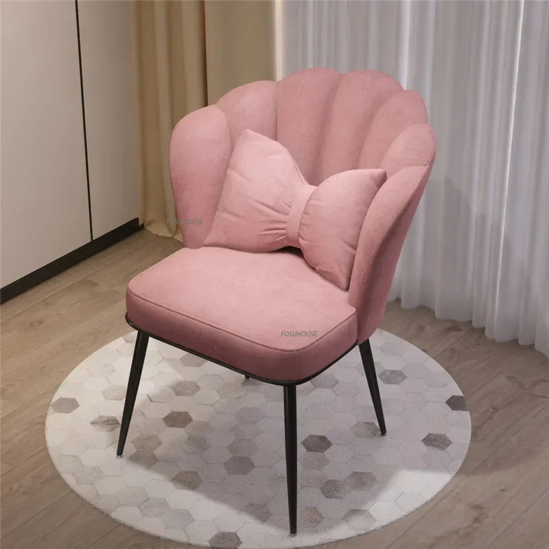 Minimalist Backrest Chair Makeup Stool Vanity Cute Light Luxury Dressing Table Modern Furniture