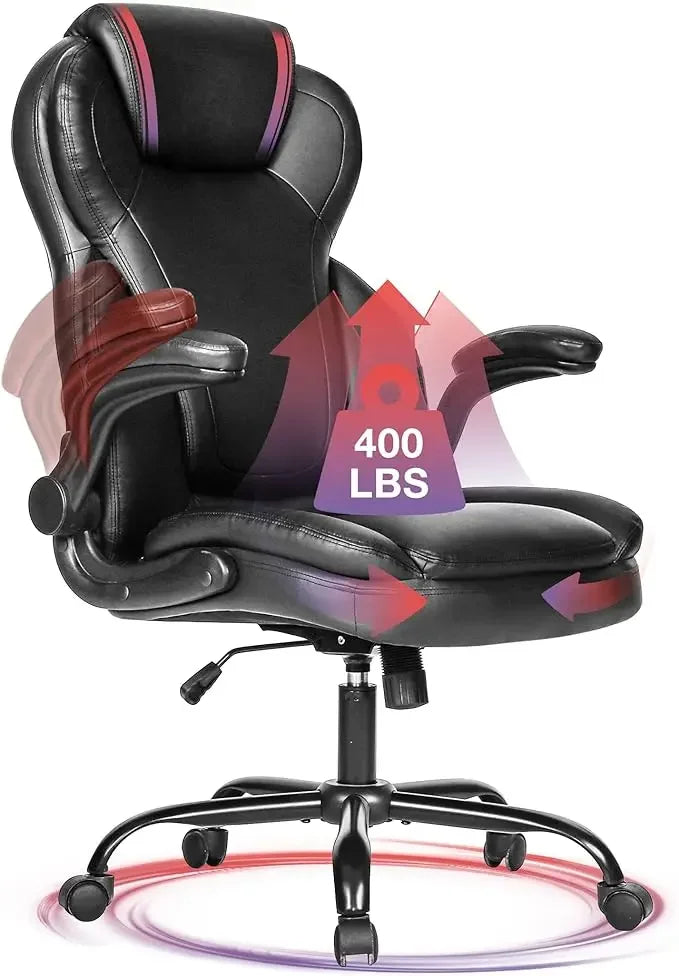 Executive Big and Tall Fabric Office Chair Duty Executive Desk Chair with Extra Wide Seat, High Back Ergonomic Leather Computer Chair