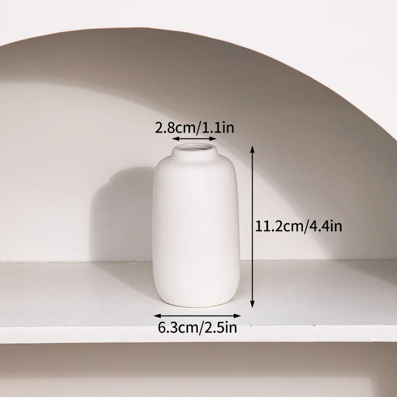 Ceramic Vase White Flower Pot Nordic Decorative Vase Dry Flower Vases for Home