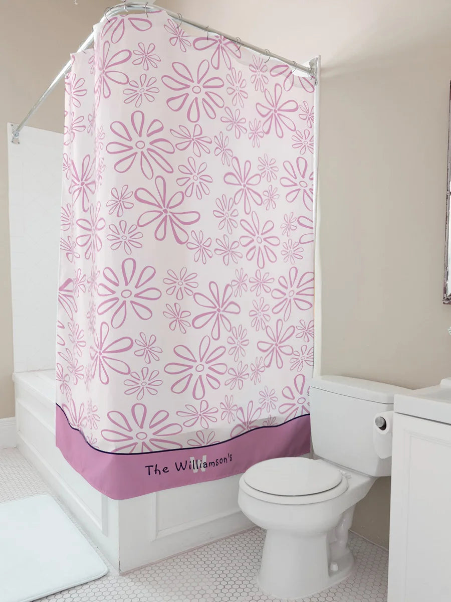 Pink Flower Shower Curtain