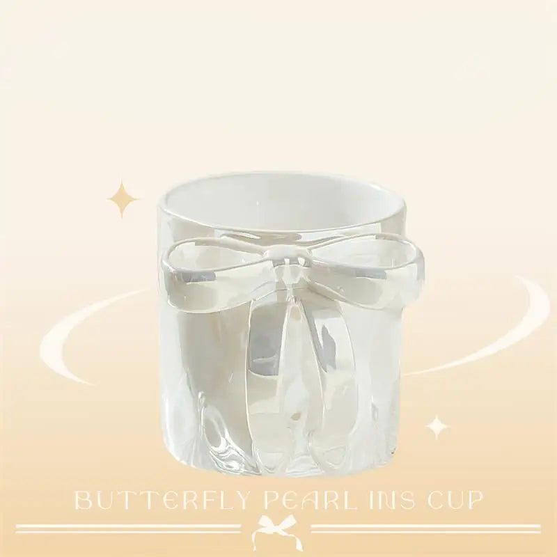 Light Luxury Elegant Bow Ceramic Mug