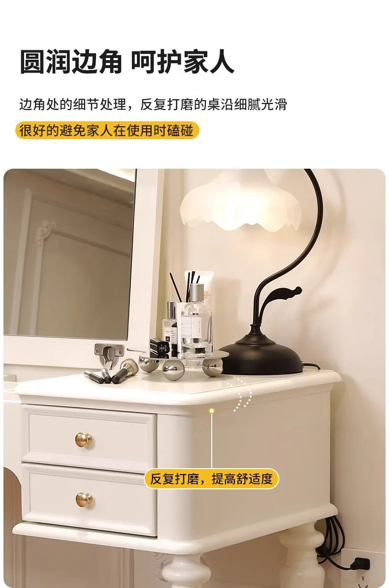 Luxury Modern Organizer Dresser Vanity Mirror Makeup Desk Dressing Table Storage