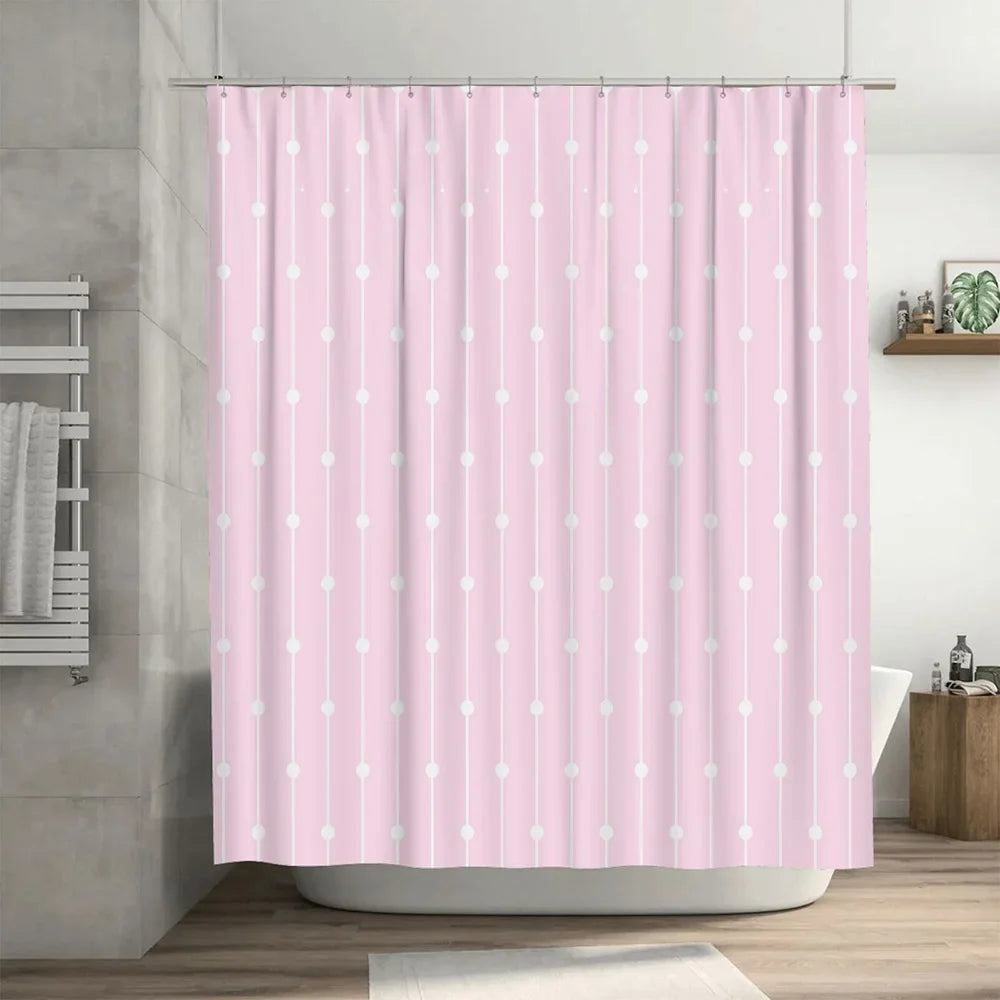 Shower Curtain with Pink Polka Dots: Perfect for Adding a Touch of Whimsy to Your Bathroom Decor