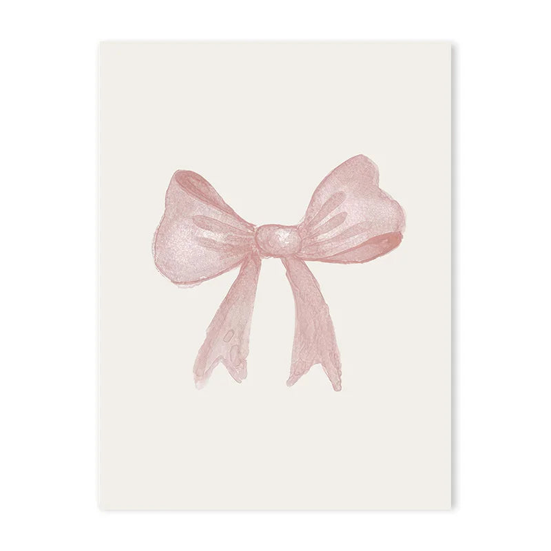 Pink Boho Bow Canvas Painting Christian Bible Scripture Art Poster Gallery Wall