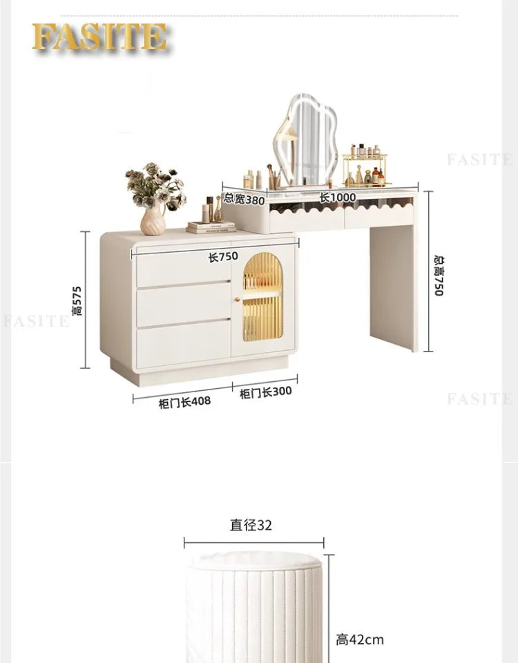 Modern Simple Makeup Table Household Bedroom Writing Desk Corner Desk Integrated Makeup Table