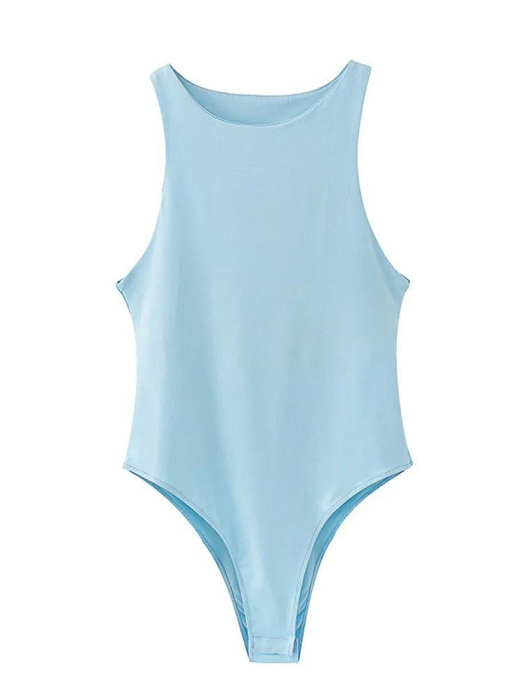 Summer Solid Sexy Bodycon Women Bodysuits Female Slim Casual  Bodysuit