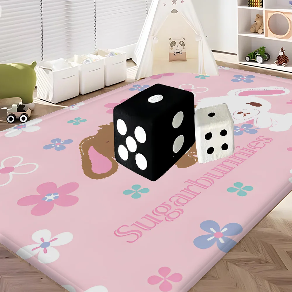 Sugarbunnies Anime Kawaii Entrance Door Mat Washable Non-Slip Living Room Sofa Chairs Area Mat Kitchen Welcome Doormat