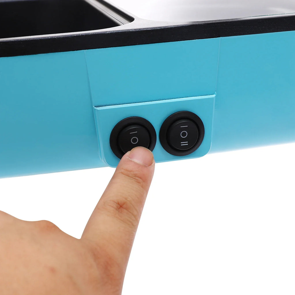 Mini Hot Pot and Grill Combo, Available in Pink, Blue, and White,2-in-1 Mini Hot Pot and Grill for Home Cooking