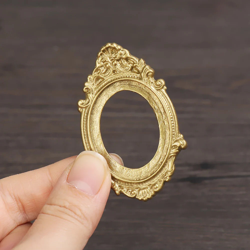 Mini Frames Doll House Plastic Vintage Miniature Mirror Accessories