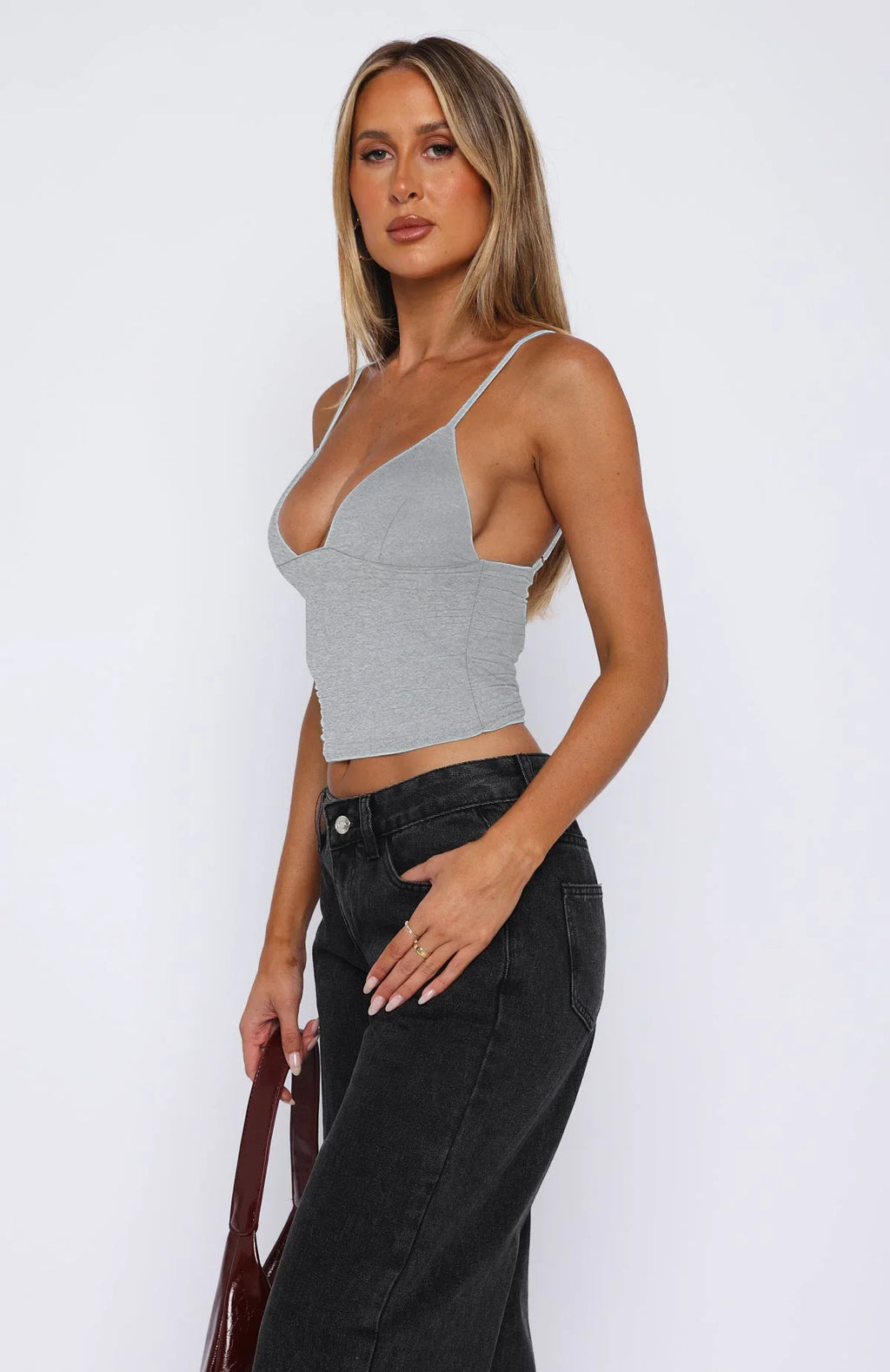 Sleeveless Ruched Bodycon Camisole Women'S Solid Sexy Top Party Club Streetwear Clothes Y2K