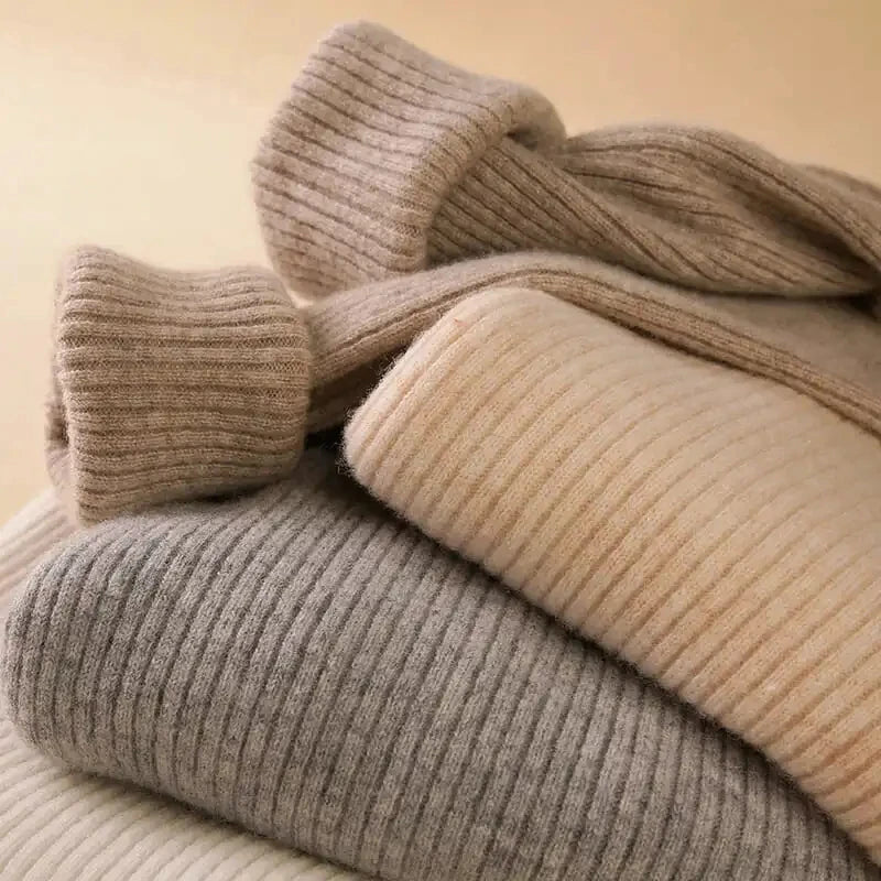 Women Fall Turtleneck Sweater Knitted Soft Pullovers Cashmere Jumpers Basic Soft Sweaters For Women Autumn Winter